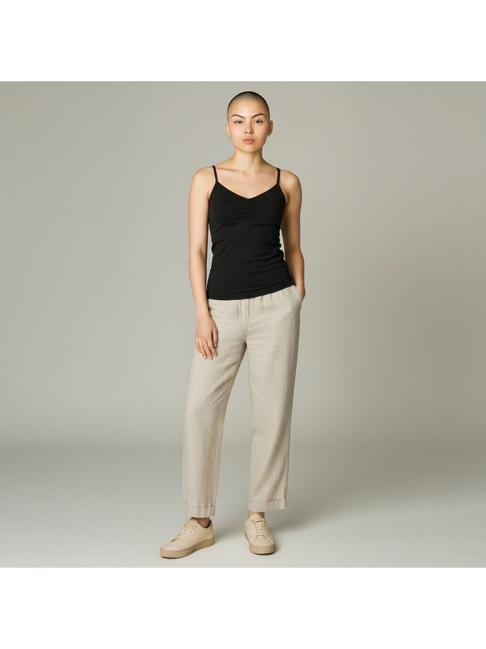 Joe Fresh yoga camisole light support adjustable straps black size m